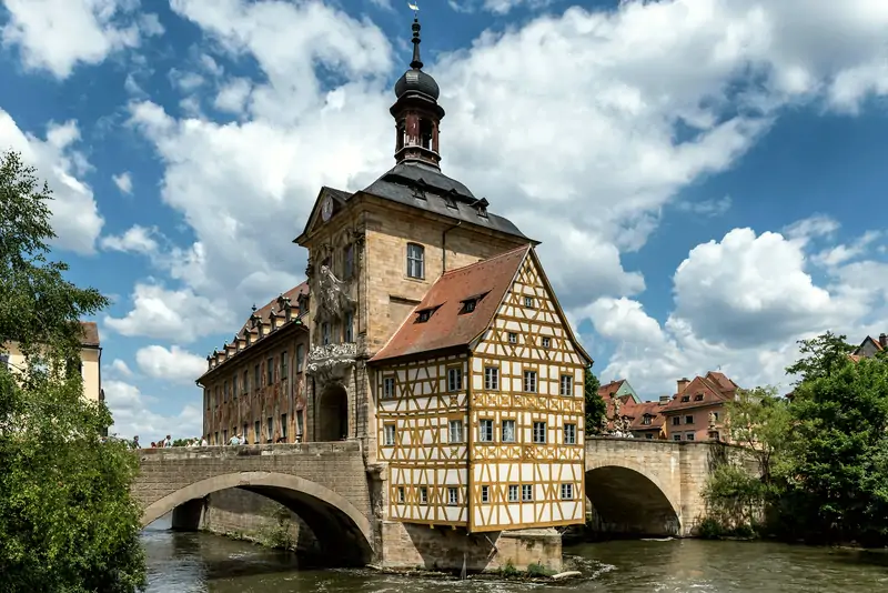 The Old Town Hall in the middle of the river Regnitz, Bamberg